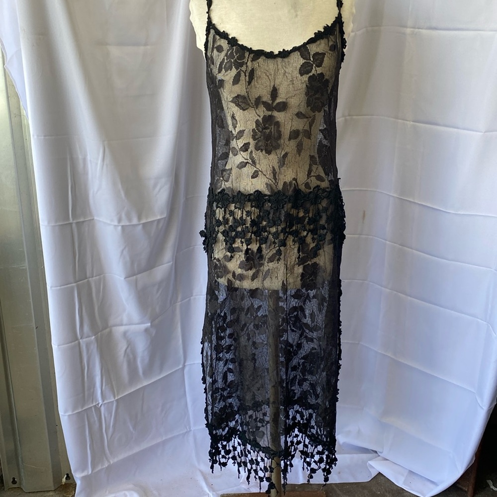 Claire Pettibone sheer black dress